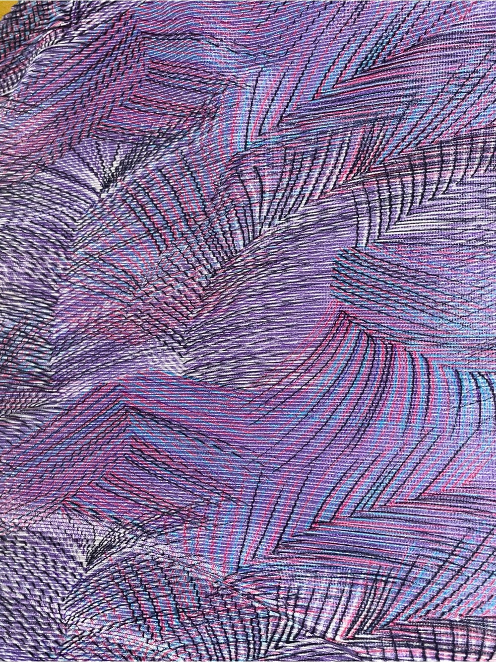 Issey Miyake inspired Self Esteem Purple Patterned V-Neck Tank Top Size Large - Picture 3 of 4